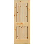Knotty pine 2 Panel Square Top V-Groove Interior Door