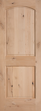 Interior arch top 2 panel Knotty Alder door