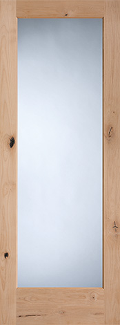Interior full lite clear glass Knotty Alder door