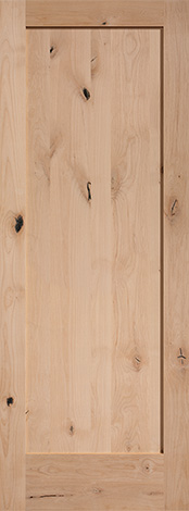 Interior flat 1 panel Knotty Alder Shaker door