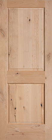Interior square top 2 panel Knotty Alder door