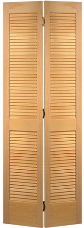 Pine clear panel bifold Louver door (PBLP)