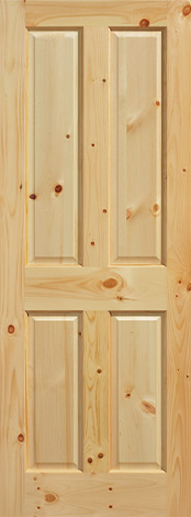 Knotty pine 4 panel interior door