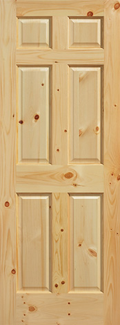 Knotty pine 6 panel interior door