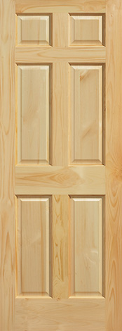 Clear pine 6 panel interior door