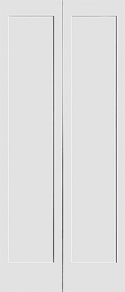 MDF primed flat 1 panel bifold Shaker Door