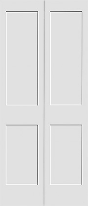 MDF primed flat 2 panel bifold Shaker Door