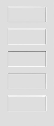 Flat 5 equal panel interior Shaker Door
