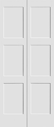 MDF primed flat 3 panel bifold Shaker Door