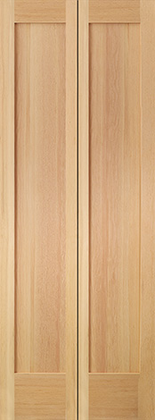 Douglas fir vertical grain flat 1 panel bifold Shaker Door