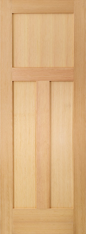 Douglas fir vertical grain craftsman style flat 3 panel Shaker Door