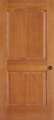 Douglas fir vertical grain 2 raised panel arch top interior Simpson Door