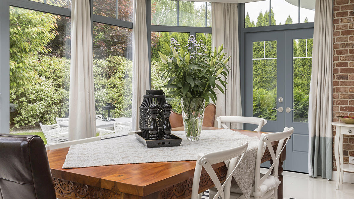 3/4 lite  1 panel double doors with SDL bars on top of the lite in the shape of a upside down T