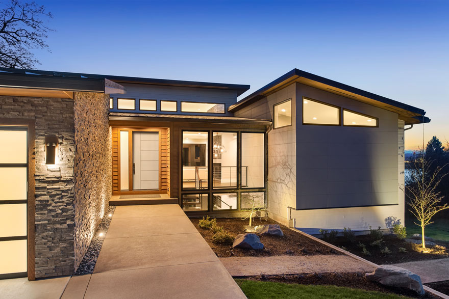 Modern grooved doors in a modern Scandinavian styled home