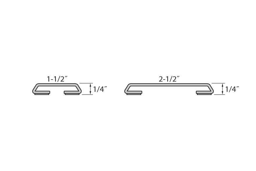 2 modern sdl bars Horizontal Aluminum sizes: 1-1/2 inches by 1/4 inches and 2-1/2 inches by 1/4 inches