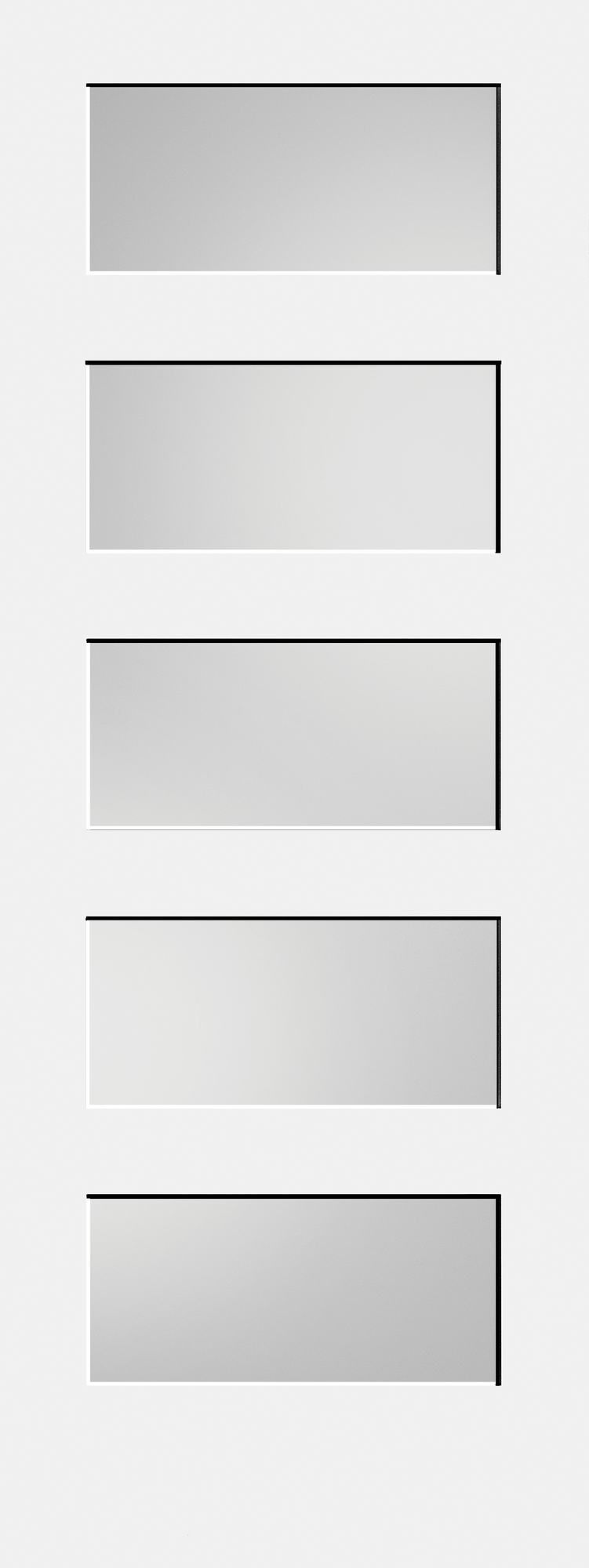 PSWLD5, Shaker Series White Lami 5 Lite Interior Door EL & EL Wood