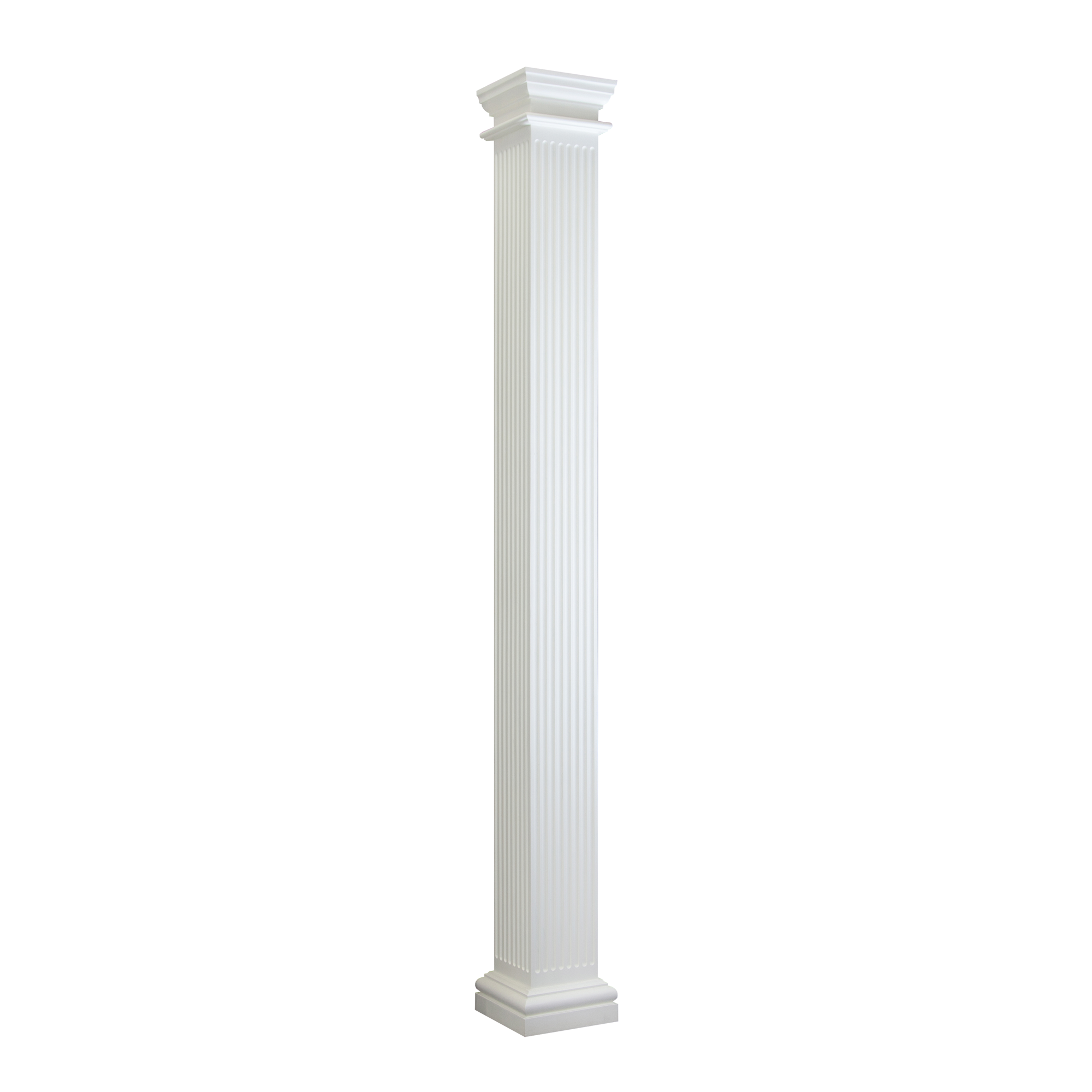Fluted Square Column, Fluted Square PermaCast Column with Tuscan Cap