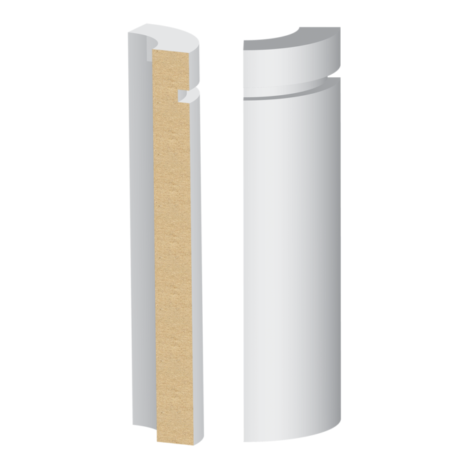 392MUL5W, S4S Notched Modern Base Round Corner EL & EL Wood Products